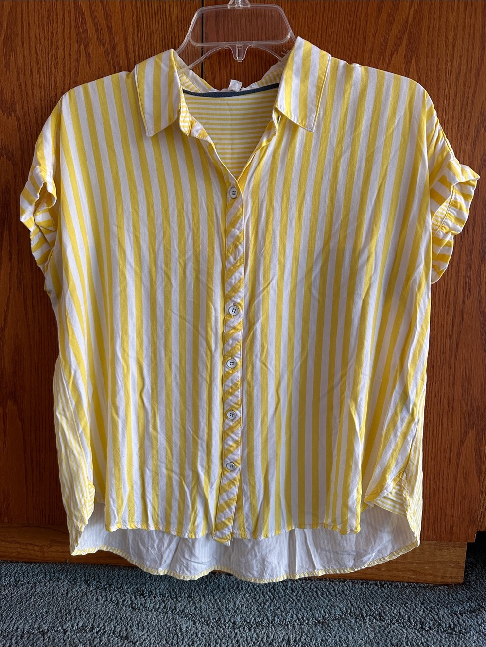 Jane and Delancey Yellow & White Striped Button-Down Shirt